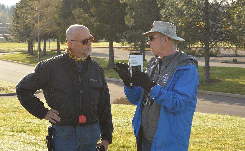 Two team oregon instructors talking