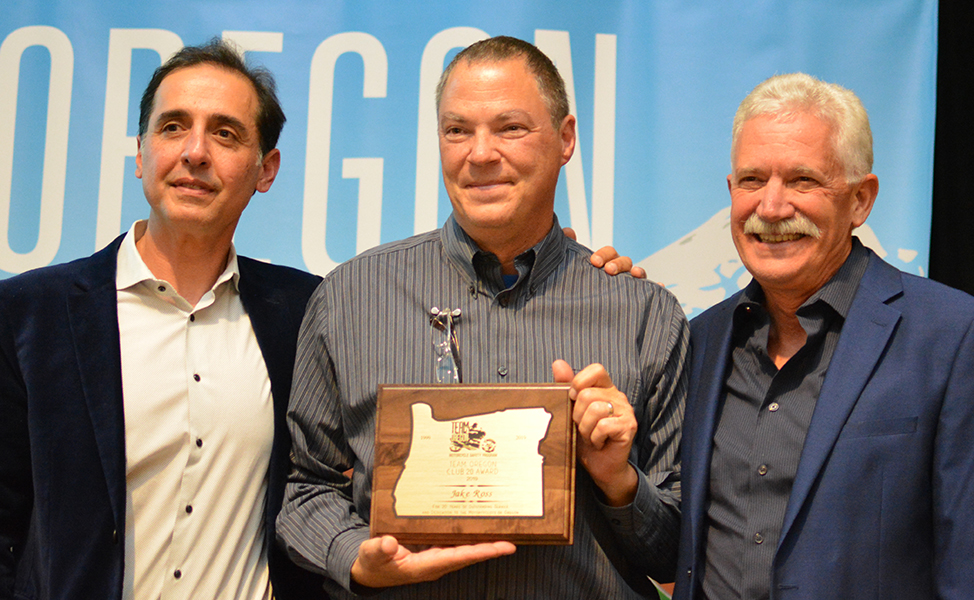 Photo of award winner from the team Oregon Banquet instructor awards