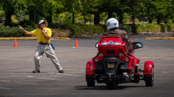 Instructor with Student on Motorcycle